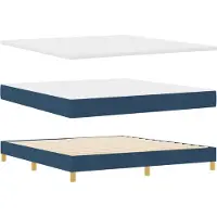 vidaXL Boxspring bed met matras met hoofdeinde Blauw 200 x 180 cm Stof