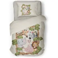 Eleganzzz Kinder Dekbedovertrek Micropercal Jungle Kingdom - multi 140x200/220cm
