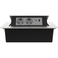 Livolo | Zilver | 3 | Pop-Up stekkerdoos | Push | Inbouw | USB & USB-C