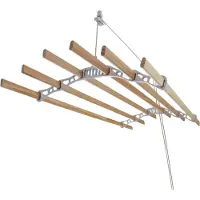 Monster Droogrek Ophangbaar - Wit - 2.4 meter - plafond wasrek