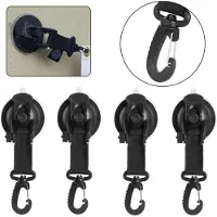 INF 4-pack Campinghaken met zuignappen Black