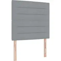 vidaXL Boxspring bed met matras met LED Lichtgrijs 100 x 200 cm Stof