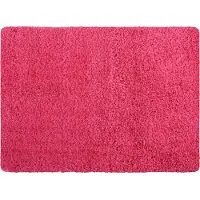 MSV Badkamerkleedje/badmat tapijt - voor de vloer - fuchsia roze - 50 x 70 cm - langharig - Badmatjes