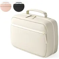 Onyx Toilettas Beige - Make Up Tasje - Cosmetica Organizer - Make-Up Spiegel - Hangbaar - Dames en Heren - Maat: M