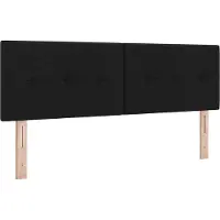 vidaXL LED Hoofdbord met LED-stripverlichting Zwart 144 cm Stof
