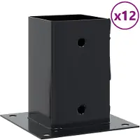 vidaXL Spokkels vierkant 12 st 91x91 mm antraciet staal gepoedercoat