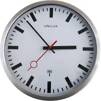 Unilux Station radiogestuurde wandklok metallic grijs