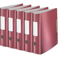 Leitz ordner Active Style, A4, rugbreedte 82 mm, 5 stuks, granaatrood