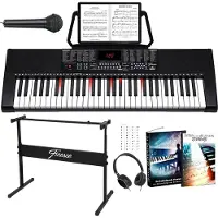 Finesse Keyboard Piano - Verlichting - Statief & Accessoires - 61 Toetsen - Digitale Piano - Elektrische Piano - Kind