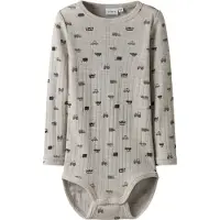 Name it Rompertje/body 'NMMWang' grijs / taupe / zwart