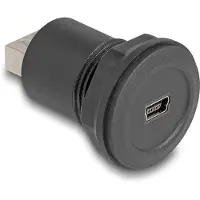 DeLOCK USB 2.0 Type Mini-B to USB 2.0 Type-A built-in connector black