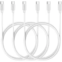 Phonillico 3x USB C naar USB C Kabel Wit - 1 meter - Oplaadkabel voor Samsung Galaxy NOTE 20 / NOTE 20 ULTRA