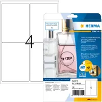 Herma Transparante folie-etiketten, glashelder, A4, 99,1 x 139 mm, weervast, permanent