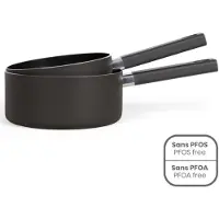 Livoo Set van 2 steelpannen - LIVOO - MEP154N - Antiaanbaklaag zonder PFOA of PFOS - Siliconen handvat...