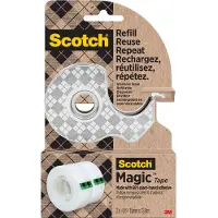 3M duurzame dispenser uit RVS, met 2 rolletjes Magic Tape ft 19 mm x 13,9 m
