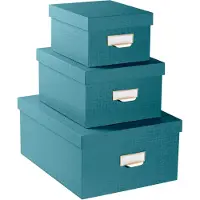 Exacompta Set van 3 in elkaar passende dozen OfficeByMe - Eendenblauw - 79603E