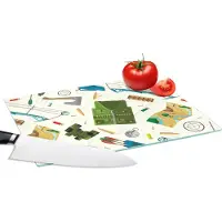 KitchenYeah Glazen Snijplank - 28x20 - Boog - Kogels - Patronen - Snijplanken Glas