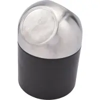 Excellent houseware Mini prullenbakje - zwart/zilver - rvs - met klepdeksel - keuken aanrecht/tafel model - 1.3 Liter - 12 x 17 cm