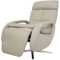 Mendler Relaxfauteuil -L11, design TV-fauteuil TV-fauteuil relaxfauteuil, relaxfunctie draaibaar, volledig leer ~ grijs