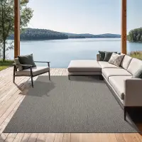 The Carpet Mistra – robuust buitentapijt, modern & weerbestendig, voor balkon, terras, keuken of serre, grijs, 140 x 200 cm