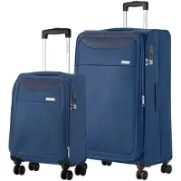 Carryon Air 2-delige Kofferset - Zachte Trolley Koffers- Lichtgewicht - Expander - TSA-slot – Blauw