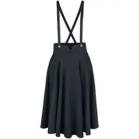 Voodoo Vixen - Rockabilly Midirok - Toyin Black Herringbone Overall Skirt - S tot 4XL - voor Vrouwen - zwart | Maat 4XL