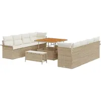 vidaXL Tuinbank Set Beige en Crème