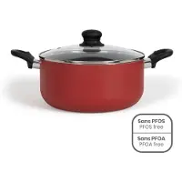 Livoo 24 cm grote aluminium pan met deksel, model MEP150R