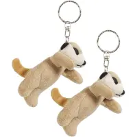 Nature Planet sleutelhanger Stokstaartje - 4x - 6 cm - pluche - knuffel sleutelhangers