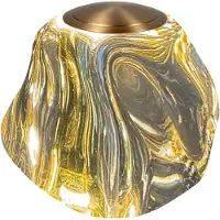 Highlight Tafellamp Melina Zwart Met Amber Glas Enkel
