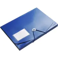 FolderSys Hoekmappen JUMBO, A4, B 240 x H 320 mm, 3 binnenflappen & elastische sluiting, polypropyleen, dikte 0,42 mm, blauw, 10 st.