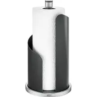 GEFU CURVE Keukenrolhouder 30 cm – Mat Zwart – RVS – Eénhandig Afscheuren