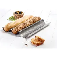 Westmark Baguette Bakvorm, voor 3 stokbroodjes, lengte: 38,5 cm elk, staal, anti-aanbakbedekt, lang, antraciet, 32982260