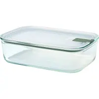 Mepal Glazen Vershouddoos EasyClip - 1.5 l - Glazen vershoudbakjes met schuifsluiting - Geschikt voor magnetron. (stoom)oven. koelkast en vriezer - Nordic sage