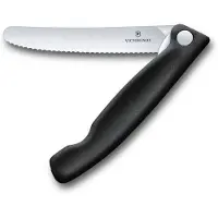 Victorinox Inklapbaar Gekarteld tomatenmes 11cm 'Swiss Classic Zwart'