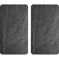 Kesper Multi-Glas Snijplaat, Afdekplaat, set van 2 stuks, Leisteen 50x28,5cm,