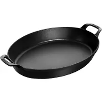 Staub Ovenschaal Stapelbaar Ovaal Zwart 37 cm