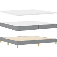 vidaXL Boxspring bed met matras Lichtgrijs 200 x 200 cm Stof