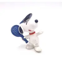 Schleich Snoopy speelt tennis / Peanuts speelfiguurtje met blauw tennisracket - - 7 cm