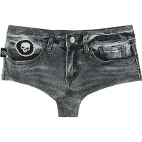 Rock Rebel by EMP - Rock Bikini Slip - Bikinibroekje in denim optiek - M tot XXL - voor Vrouwen - donkergrijs | Maat XL