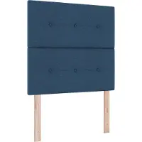 vidaXL LED boxspringbed met matras, blauw, 90 x 190 cm, gestoffeerd
