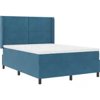 vidaXL Boxspring bed met hoofdeinde Blauw 140 x 200 cm Fluweel