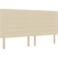 vidaXL LED boxspringbed met hoofdeinde, crème, 200 x 200 cm, gestoffeerd