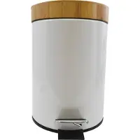 MSV Pedaalemmer 3L - AZA - Prullenbak Badkamer - Hout - Wit