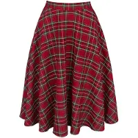 Hell Bunny - Rockabilly Midirok - Irvine Skirt - XS tot 4XL - voor Vrouwen - rood - Maat XS