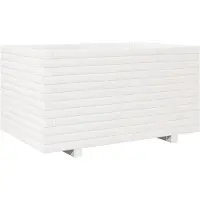 vidaXL Plantenbak 90x60x49,5 cm massief grenenhout wit