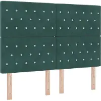 vidaXL LED boxspringbed met matras, donkergroen, 140 x 190 cm, fluweel