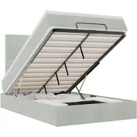 vidaXL Ottoman bed met matrassen 120x190cm fluweel lichtgrijs