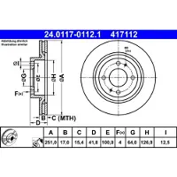Ate Remschijf 24.0117-0112.1, 1 stuk