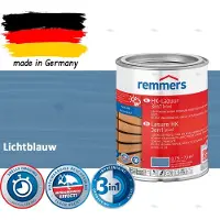 Remmers HK Lazuur 3-in-1 [plus] Lichtblauw - Premium Houtbeits voor Buiten | Transparant, Sneldrogend, Oplosmiddelarm | 0,75Liter